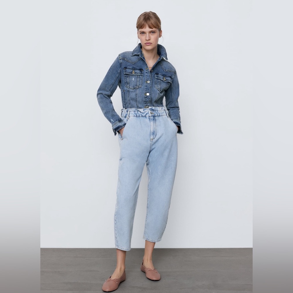 Paperbag baggy jeans- size 6 - lightly worn